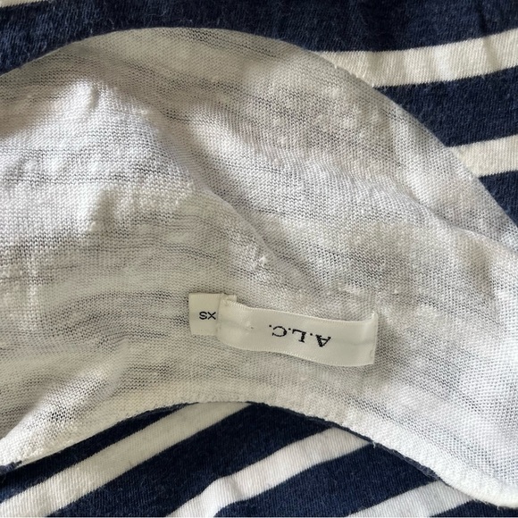 ALC sz XS Blue White Striped Tank Short Dress Cotton Linen - Picture 5 of 8